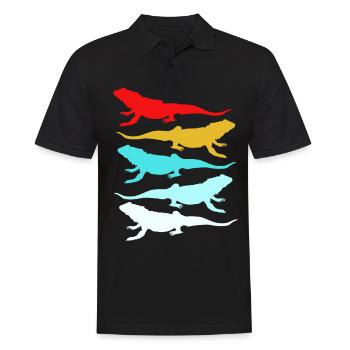 Bartagamen Reptiles Lézard Reptile Pogona Bartagame - Polo Homme - noir - Devant - Kai (181cm)