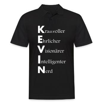 Name Kevin lustige Beschreibung - Männer Poloshirt - Schwarz - Vorne - Kai (181cm)
