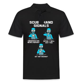 Plongeur Main Signe Scuba Diving - Polo Homme - noir - Devant - Kai (181cm)