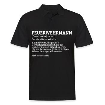 Feuerwehrmann Feuerwehr Atemschutz Berufsfeuerwehr - Männer Poloshirt - Schwarz - Vorne - Kai (181cm)