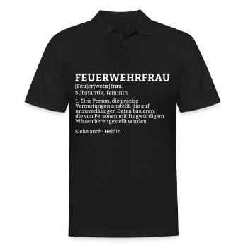 Feuerwehrfrau Feuerwehr Atemschutz Berufsfeuerwehr - Männer Poloshirt - Schwarz - Vorne - Kai (181cm)