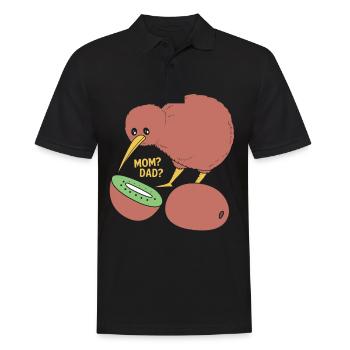 kiwi-vogel Kiwi Vogel - Männer Poloshirt - Schwarz - Vorne - Kai (181cm)