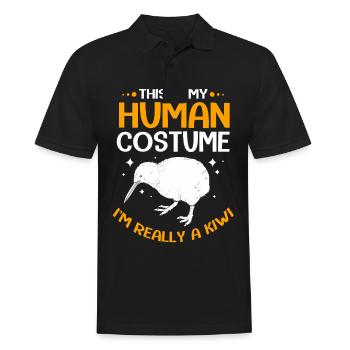 kiwi-vogel Kiwi Vogel - Männer Poloshirt - Schwarz - Vorne - Kai (181cm)