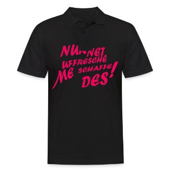 Lustiger Spruch Hessisch Motivationsspruch Arbeit - Männer Poloshirt - Schwarz - Vorne - Kai (181cm)