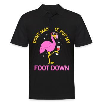Don't Make Me Put My Foot Down Flamingo Wine - Men's Polo Shirt - black - Front - Kai (181cm)