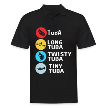 Tuba Blechblasinstrumente - Männer Poloshirt - Schwarz - Vorne - Kai (181cm)