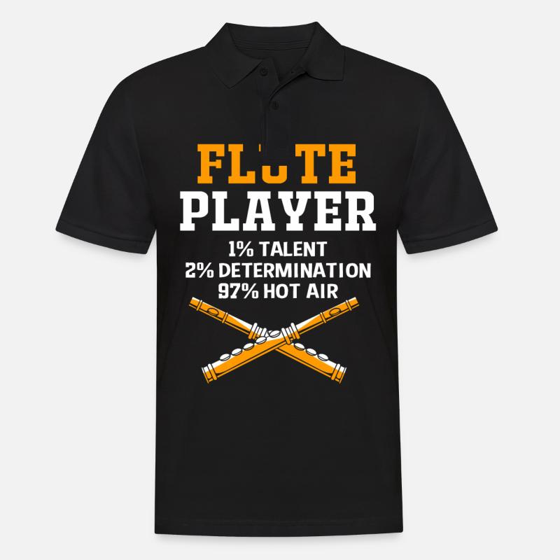 Flöte - Männer Poloshirt - Schwarz