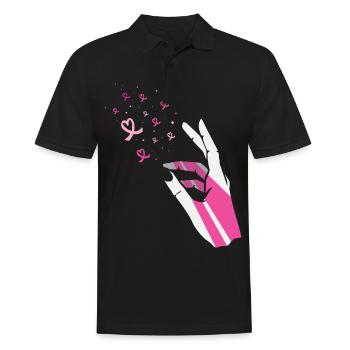 Brustkrebs Brust-Krebs-Monat Brustkrebs-Schleife - Männer Poloshirt - Schwarz - Vorne - Kai (181cm)