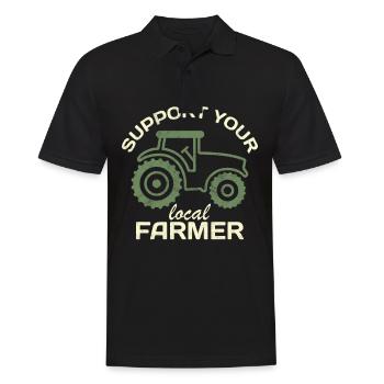 Support Your Local Farmer Bauern Landwirte - Männer Poloshirt - Schwarz - Vorne - Kai (181cm)