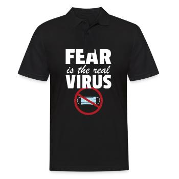 Fear Is The Real Virus No Masks Anti-Mask - Polo Homme - noir - Devant - Kai (181cm)