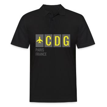 Code de l’aéroport de CDG Paris France - Polo Homme - noir - Devant - Kai (181cm)