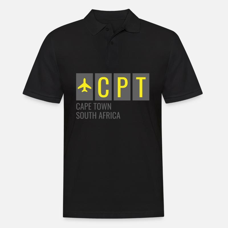 CAP Kapstadt Südafrika Flughafen Code - Männer Poloshirt - Schwarz