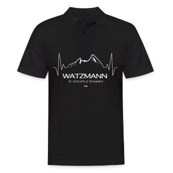 Watzmann Mountain Heartbeat ECG Frequency Pulse - Men's Polo Shirt - black - Front - Kai (181cm)