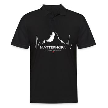 Montagne de Matterhorn battement de cœur pouls ECG - Polo Homme - noir - Devant - Kai (181cm)