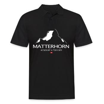 Matterhorn Mountain Heart of the alps - Men's Polo Shirt - black - Front - Kai (181cm)