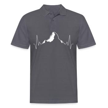 Montagne de Matterhorn battement de cœur pouls ECG - Polo Homme - charbon - Devant - Nico (186cm)
