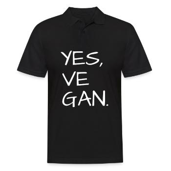 Yes We Can Veganer Vegan Tierfreund Tierschutz - Männer Poloshirt - Schwarz - Vorne - Kai (181cm)
