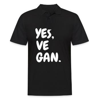 Yes We Can Veganer Vegan Tierfreund Tierschutz - Männer Poloshirt - Schwarz - Vorne - Kai (181cm)