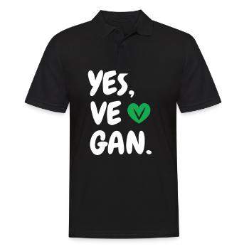Yes We Can Veganer Vegan Tierfreund Tierschutz - Männer Poloshirt - Schwarz - Vorne - Kai (181cm)