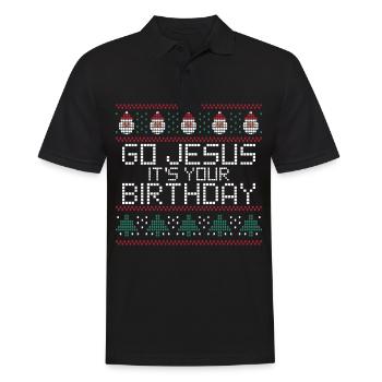 Go Jesus it's Your Birthday Ugly Christmas - Men's Polo Shirt - black - Front - Kai (181cm)