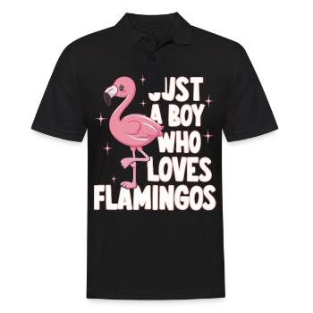 Flamingo Tier Rosa - Männer Poloshirt - Schwarz - Vorne - Kai (181cm)