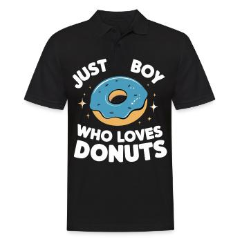 Donut Donuts Süßigkeiten Bagel - Männer Poloshirt - Schwarz - Vorne - Kai (181cm)