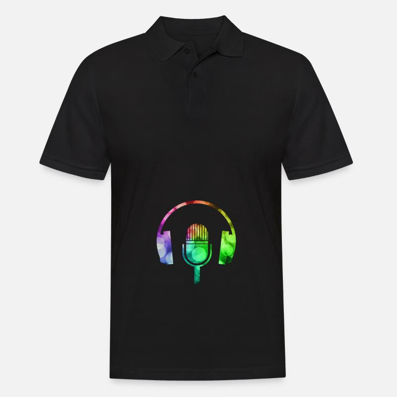 Micro und Headset - Männer Poloshirt - Schwarz