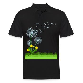 Flying Dandelion Gift Idea - Men's Polo Shirt - black - Front - Kai (181cm)
