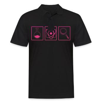 Science Verre Atom Chimiste Loupe Idée de cadeau - Polo Homme - noir - Devant - Kai (181cm)