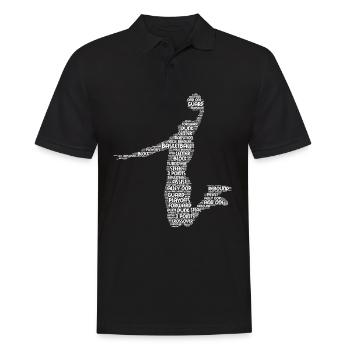 Basketball Slam Dunk Assist Steal Rebound Geschenk - Männer Poloshirt - Schwarz - Vorne - Kai (181cm)