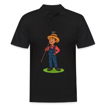 Cadeau de fourche Farmer Farmer Funshirt Kids - Polo Homme - noir - Devant - Kai (181cm)
