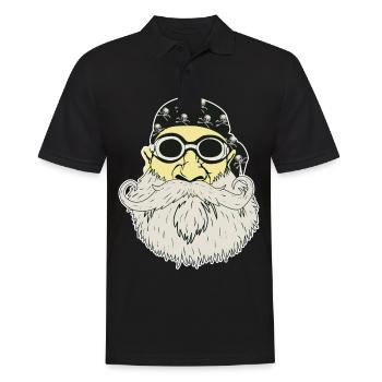 Cadeau de crâne de moto de barbe hipster rocker - Polo Homme - noir - Devant - Kai (181cm)