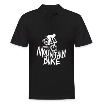 Mountain Bike MTB Downhill Biker Wheel Gift - Men's Polo Shirt - black - Front - Kai (181cm)