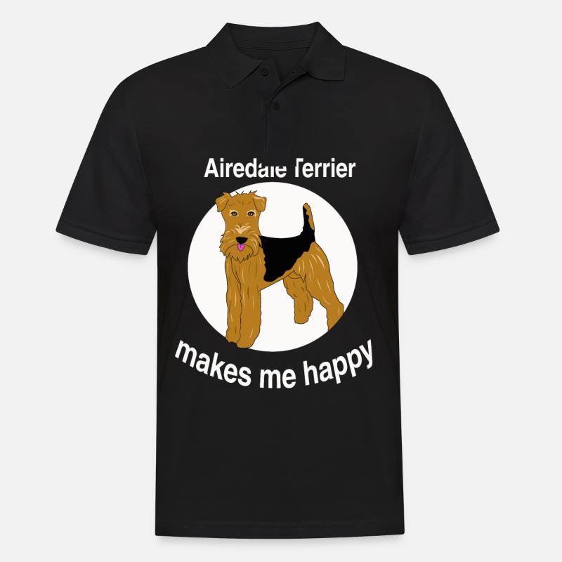 Airedale Terrier Hund Spruch Geschenkidee - Männer Poloshirt - Schwarz