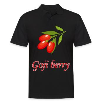Goji berry superfood cartoon berry fruit gift - Men's Polo Shirt - black - Front - Kai (181cm)