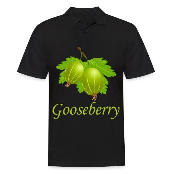 Idée de cadeau santé bio à la groseille - Polo Homme - noir - Devant - Kai (181cm)