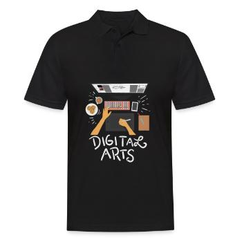 Digital Arts Arbeitsplatz Geschenkidee - Männer Poloshirt - Schwarz - Vorne - Kai (181cm)