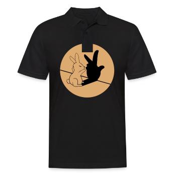 Lustiger Hase retro Ostern Geschenkidee - Männer Poloshirt - Schwarz - Vorne - Kai (181cm)