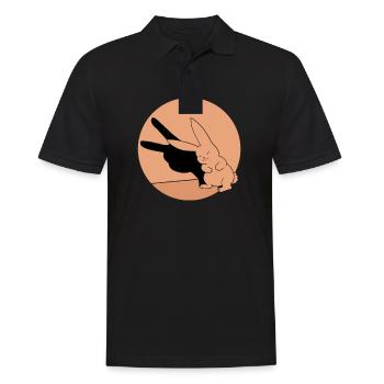 Shadow play rabbit bunny retro gift easter - Men's Polo Shirt - black - Front - Kai (181cm)