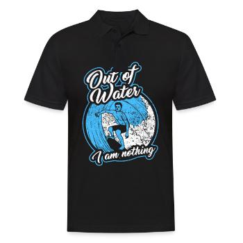 Surfing Surfer Surfboard Vintage Sea Holiday - Men's Polo Shirt - black - Front - Kai (181cm)