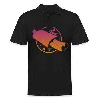 Auto Tuning Auspuff retro Geschenkidee - Männer Poloshirt - Schwarz - Vorne - Kai (181cm)