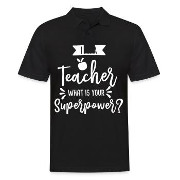 Enseignant Don Education Enseignant Sayings School - Polo Homme - noir - Devant - Kai (181cm)