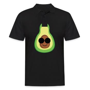 Avocado Frucht Obst Comic Kawaii Geschenkidee - Männer Poloshirt - Schwarz - Vorne - Kai (181cm)