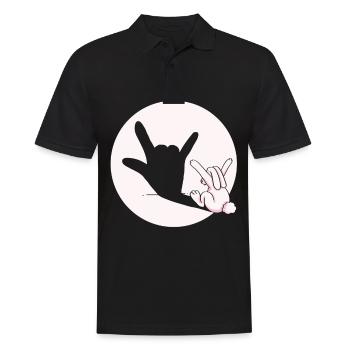 hase Metal rock n roll teufel Geschenk Ostern - Männer Poloshirt - Schwarz - Vorne - Kai (181cm)