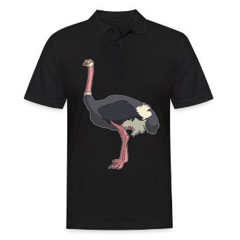 Nandu Strauß emu vogel comic Geschenkidee - Männer Poloshirt - Schwarz - Vorne - Kai (181cm)