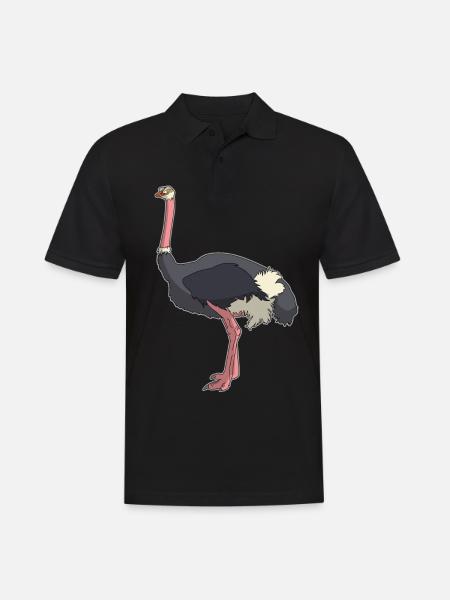 Nandu Strauß emu vogel comic Geschenkidee - Männer Poloshirt - Schwarz
