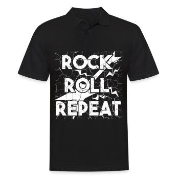 Rock, Roll, Répétez grande idée de cadeau pour les amis - Polo Homme - noir - Devant - Kai (181cm)