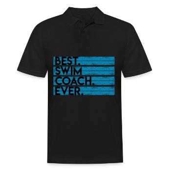 Perfekte Geschenkidee für einen Schwimmtrainer - Männer Poloshirt - Schwarz - Vorne - Kai (181cm)
