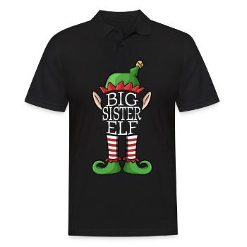 Big Sister Elf Xmas Christmas Family Costume - Men's Polo Shirt - black - Front - Kai (181cm)