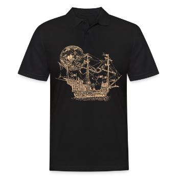Ship pirate sailing ship captain lake gift - Men's Polo Shirt - black - Front - Kai (181cm)